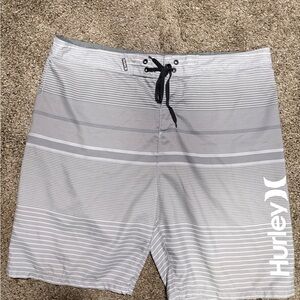 Hurley Striped Gray Men's Board Shorts